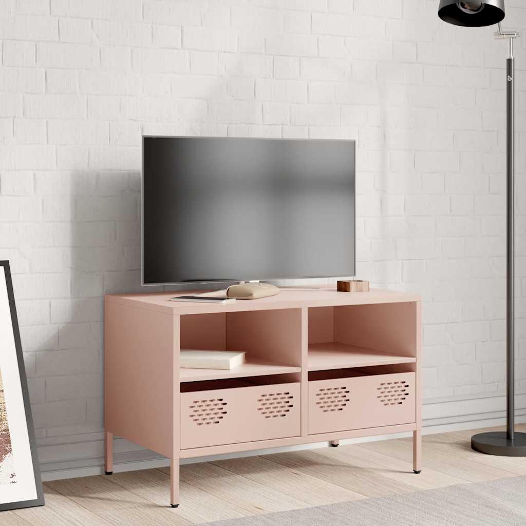 Meuble TV rose 68x39x43,5 cm acier laminé à froid - XIOS