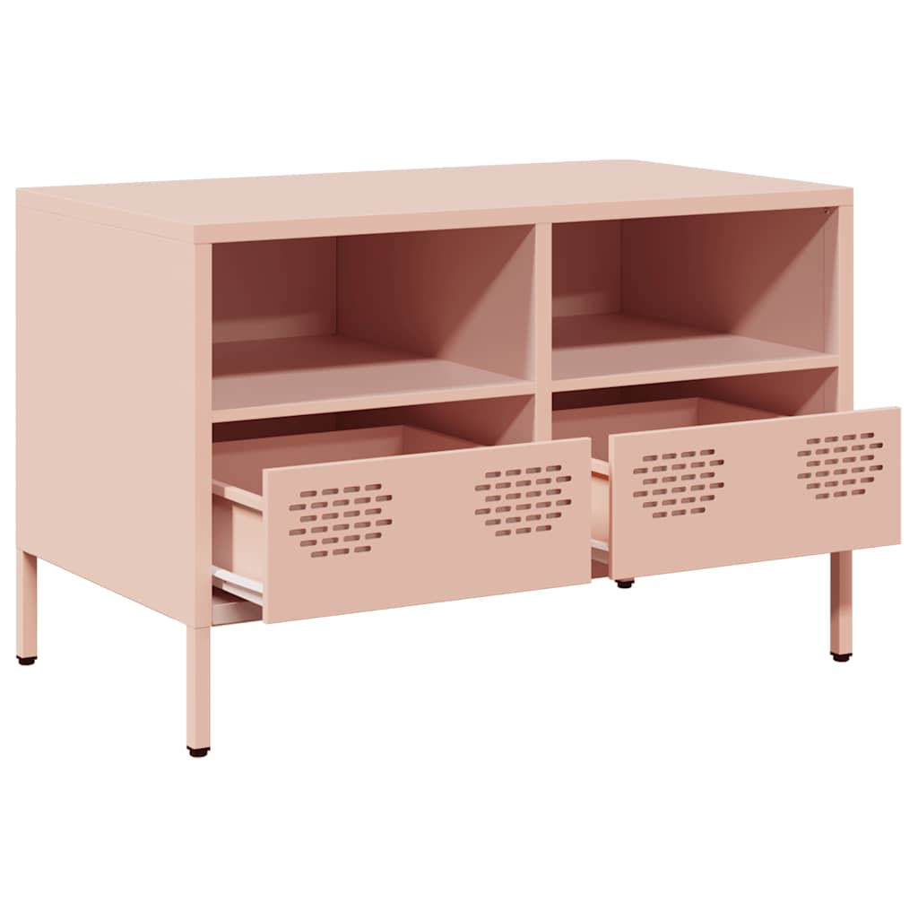 Meuble TV rose 68x39x43,5 cm acier laminé à froid - XIOS