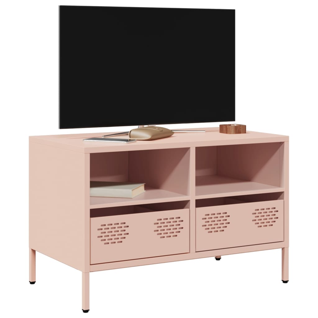 Meuble TV rose 68x39x43,5 cm acier laminé à froid - XIOS