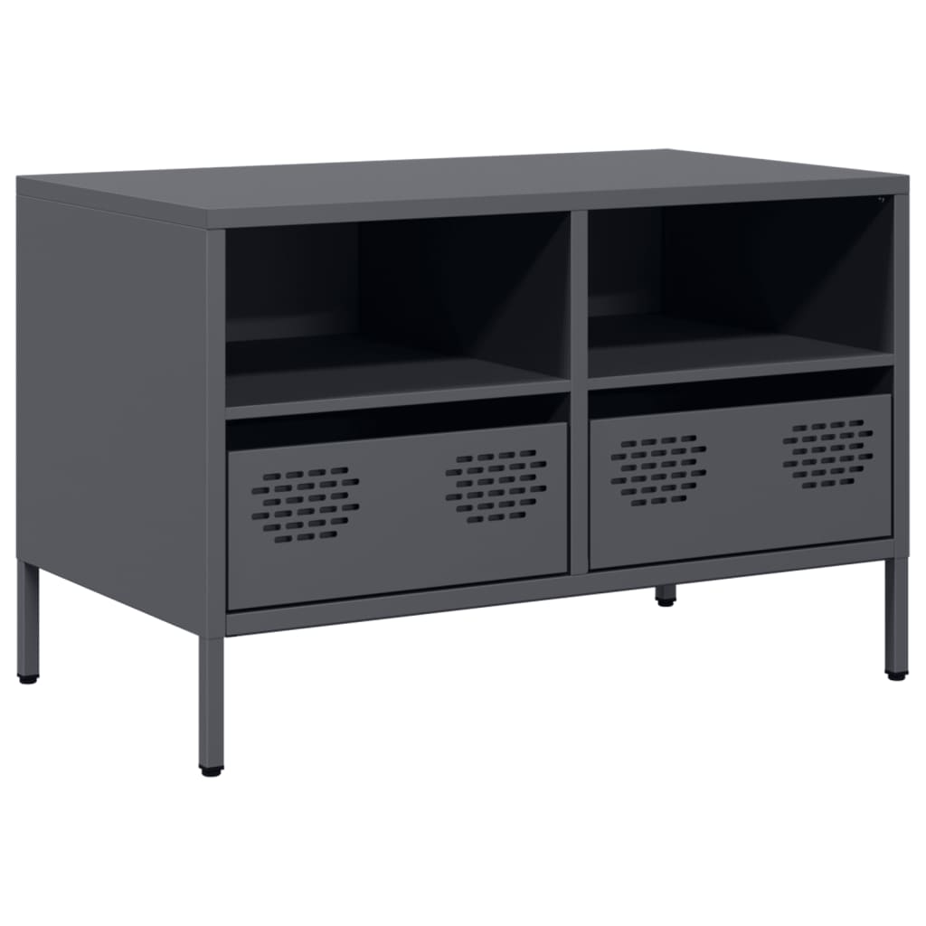Meuble TV anthracite 68x39x43,5 cm acier laminé à froid - XIOS