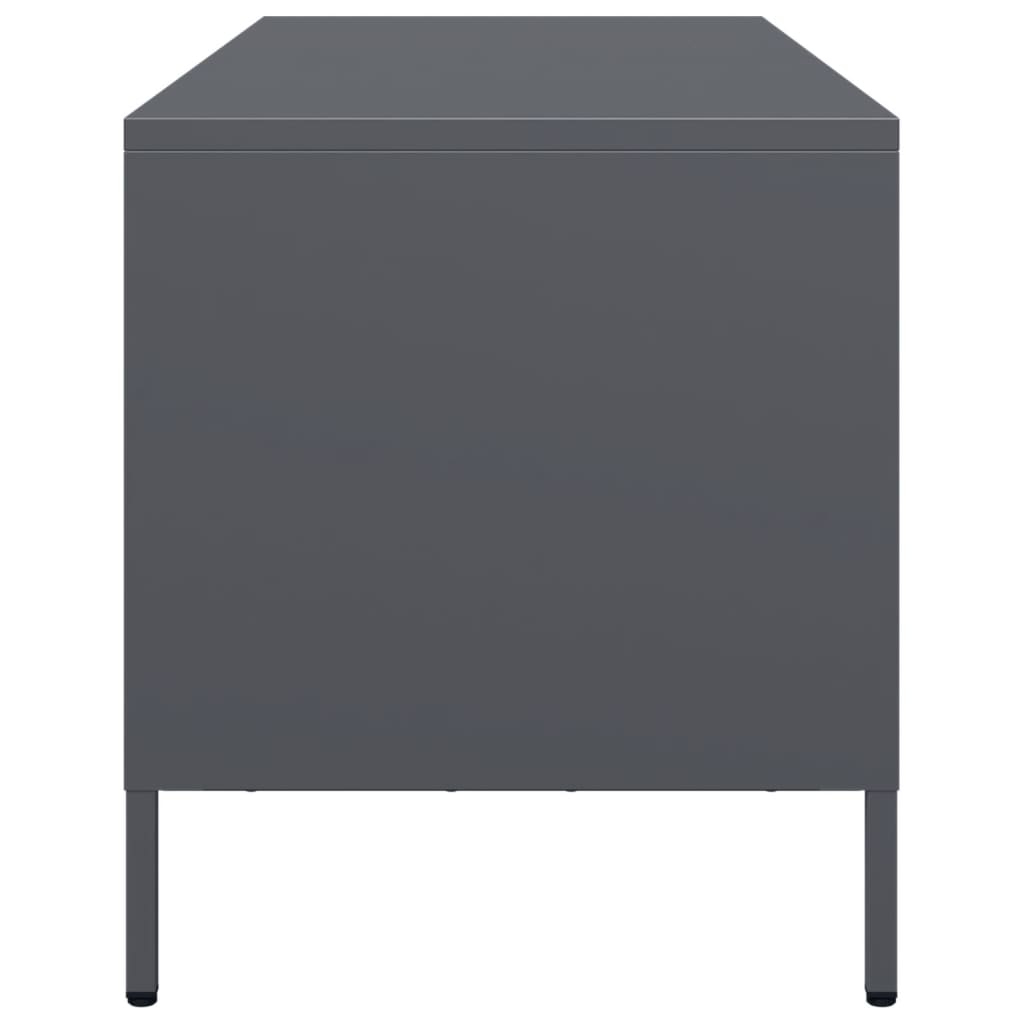 Meuble TV anthracite 68x39x43,5 cm acier laminé à froid - XIOS