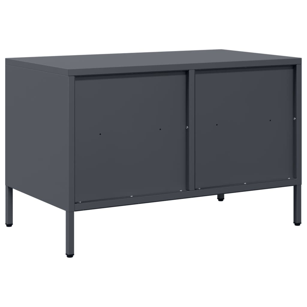 Meuble TV anthracite 68x39x43,5 cm acier laminé à froid - XIOS