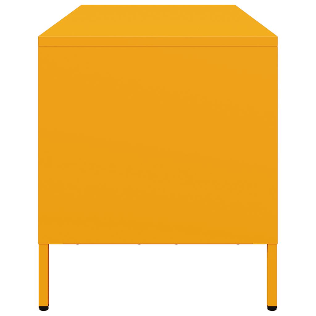 Meuble TV jaune moutarde 68x39x43,5 cm acier laminé à froid - XIOS