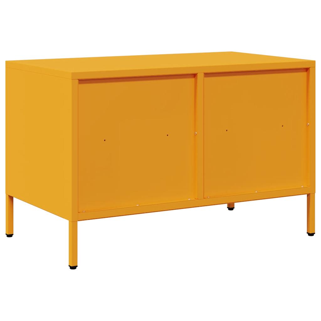 Meuble TV jaune moutarde 68x39x43,5 cm acier laminé à froid - XIOS