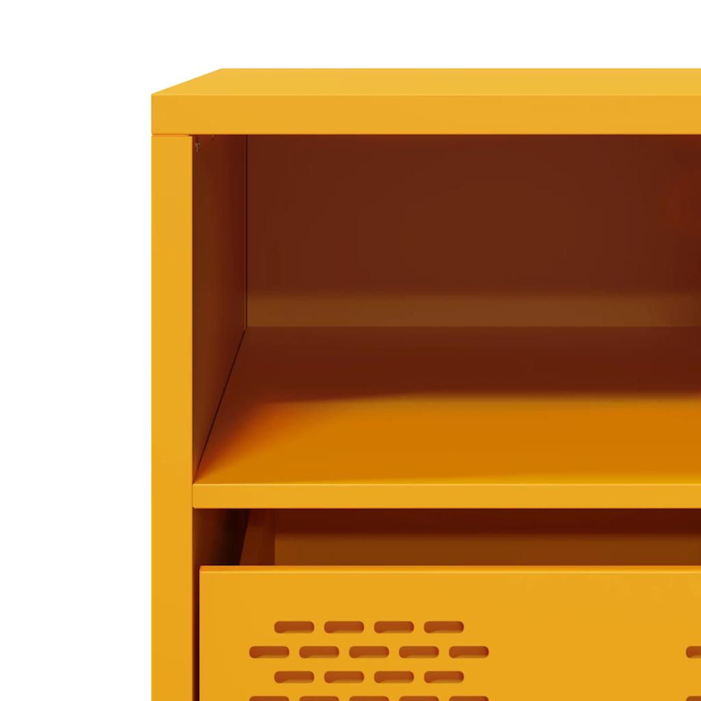 Meuble TV jaune moutarde 68x39x43,5 cm acier laminé à froid - XIOS