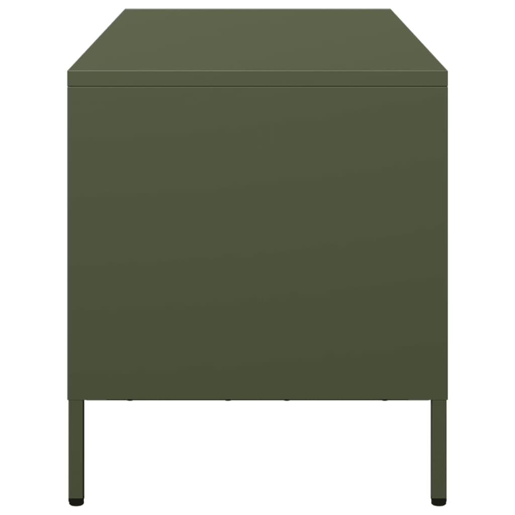 Meuble TV vert olive 68x39x43,5 cm acier laminé à froid - XIOS