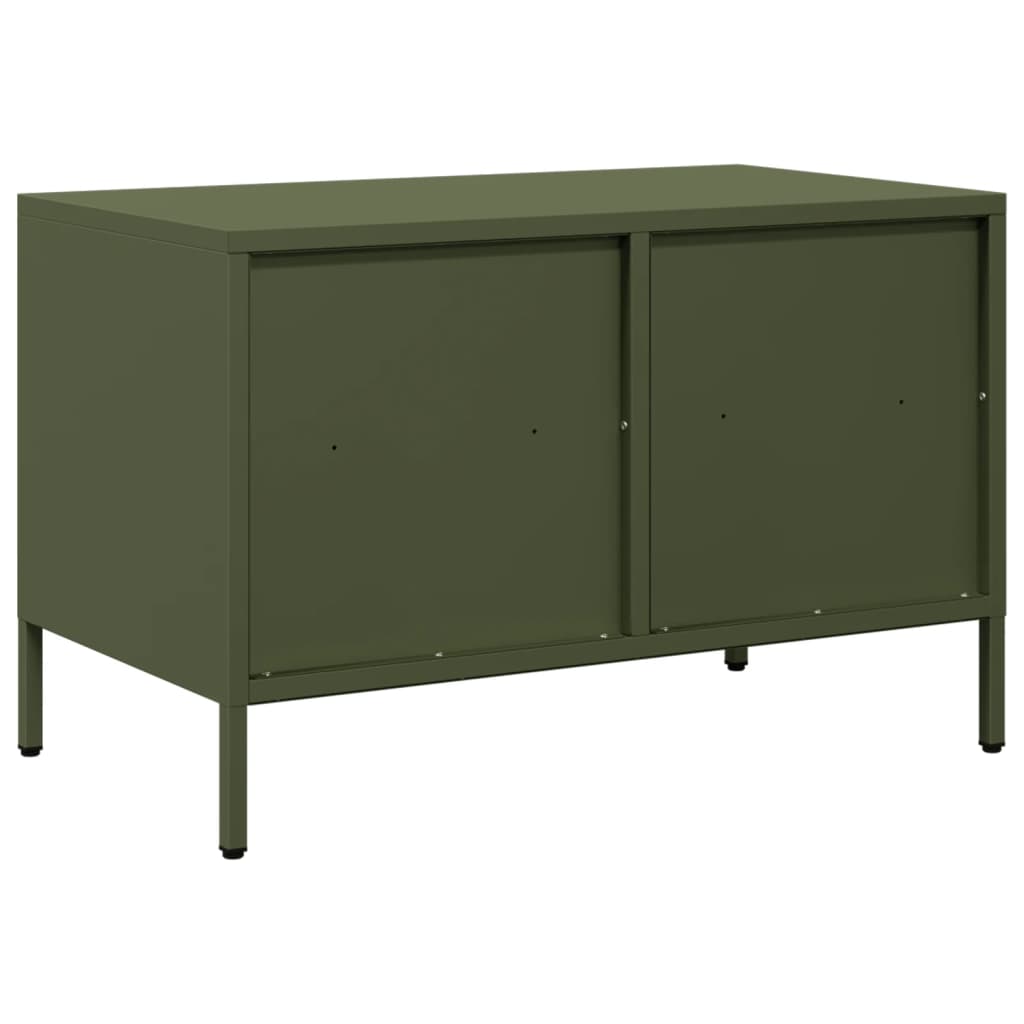 Meuble TV vert olive 68x39x43,5 cm acier laminé à froid - XIOS