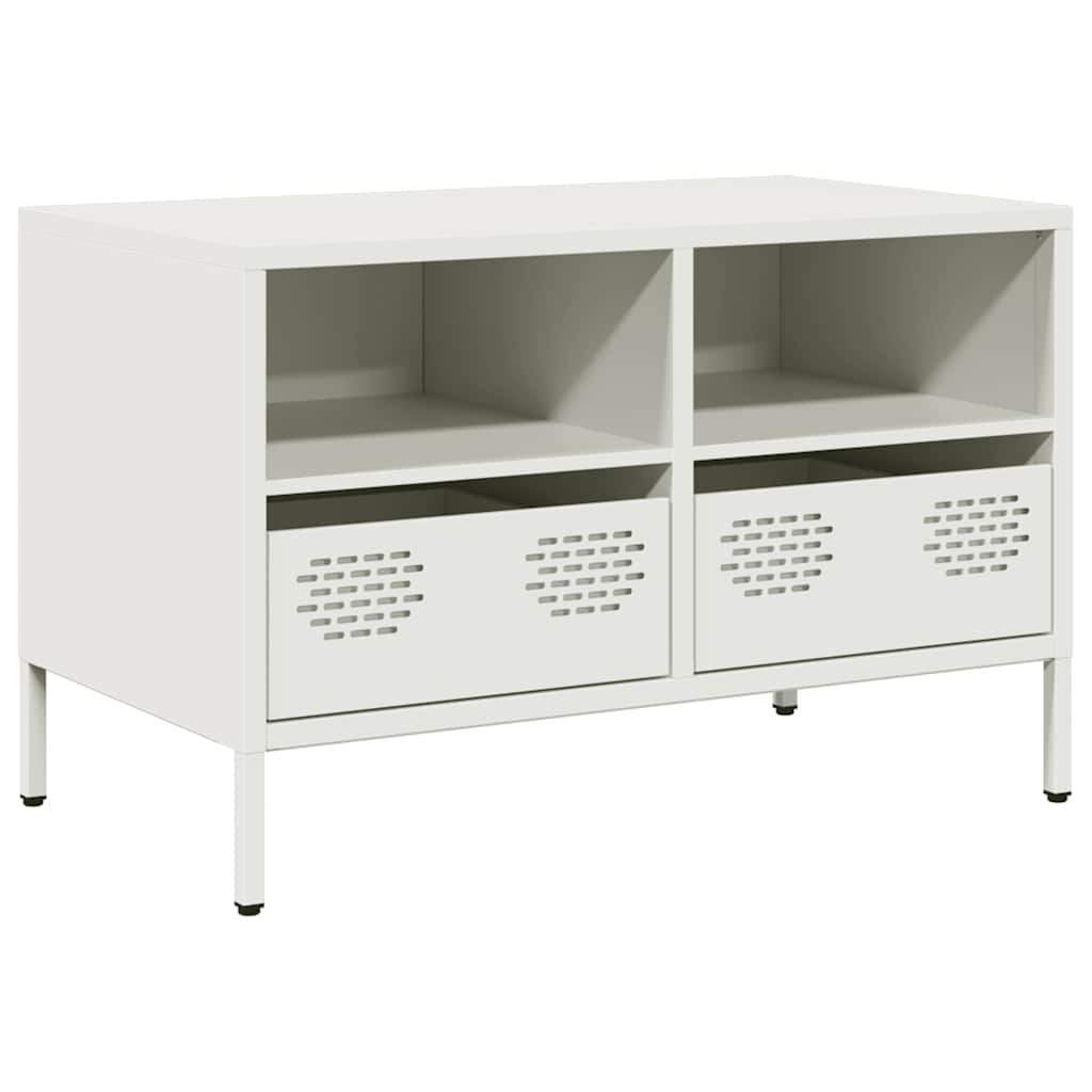 Meuble TV blanc 68x39x43,5 cm acier laminé à froid - XIOS