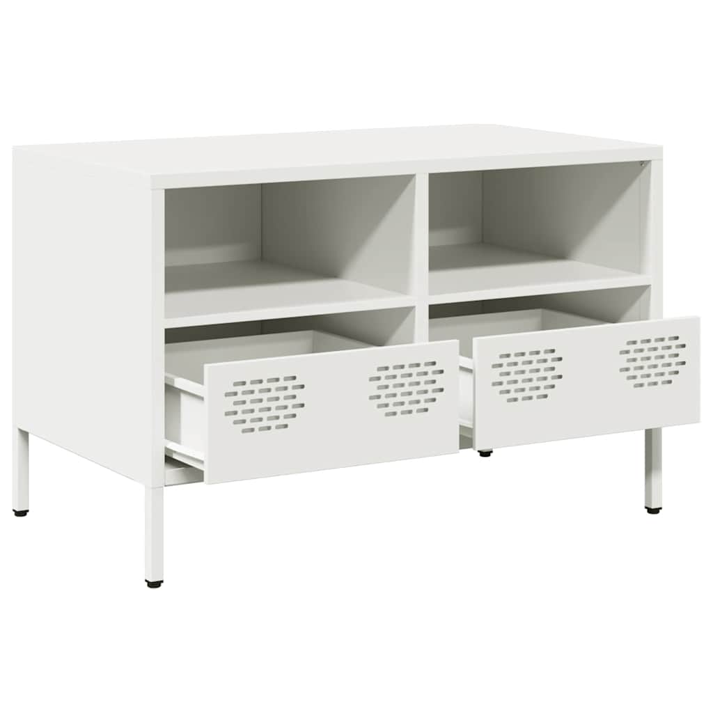 Meuble TV blanc 68x39x43,5 cm acier laminé à froid - XIOS
