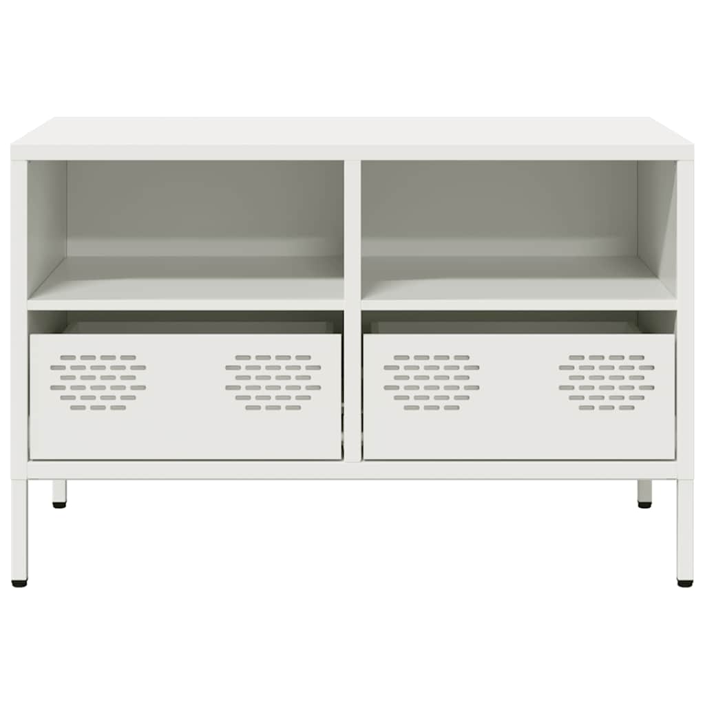 Meuble TV blanc 68x39x43,5 cm acier laminé à froid - XIOS