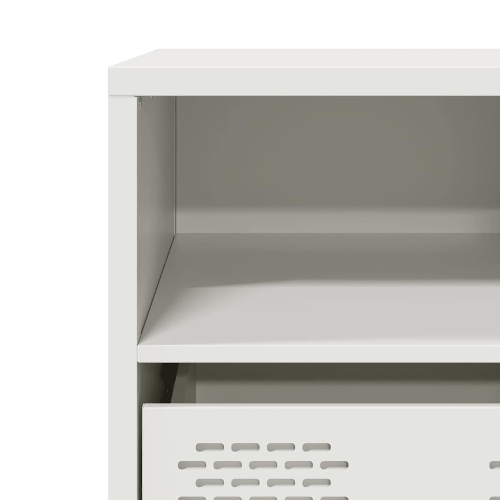 Meuble TV blanc 68x39x43,5 cm acier laminé à froid - XIOS