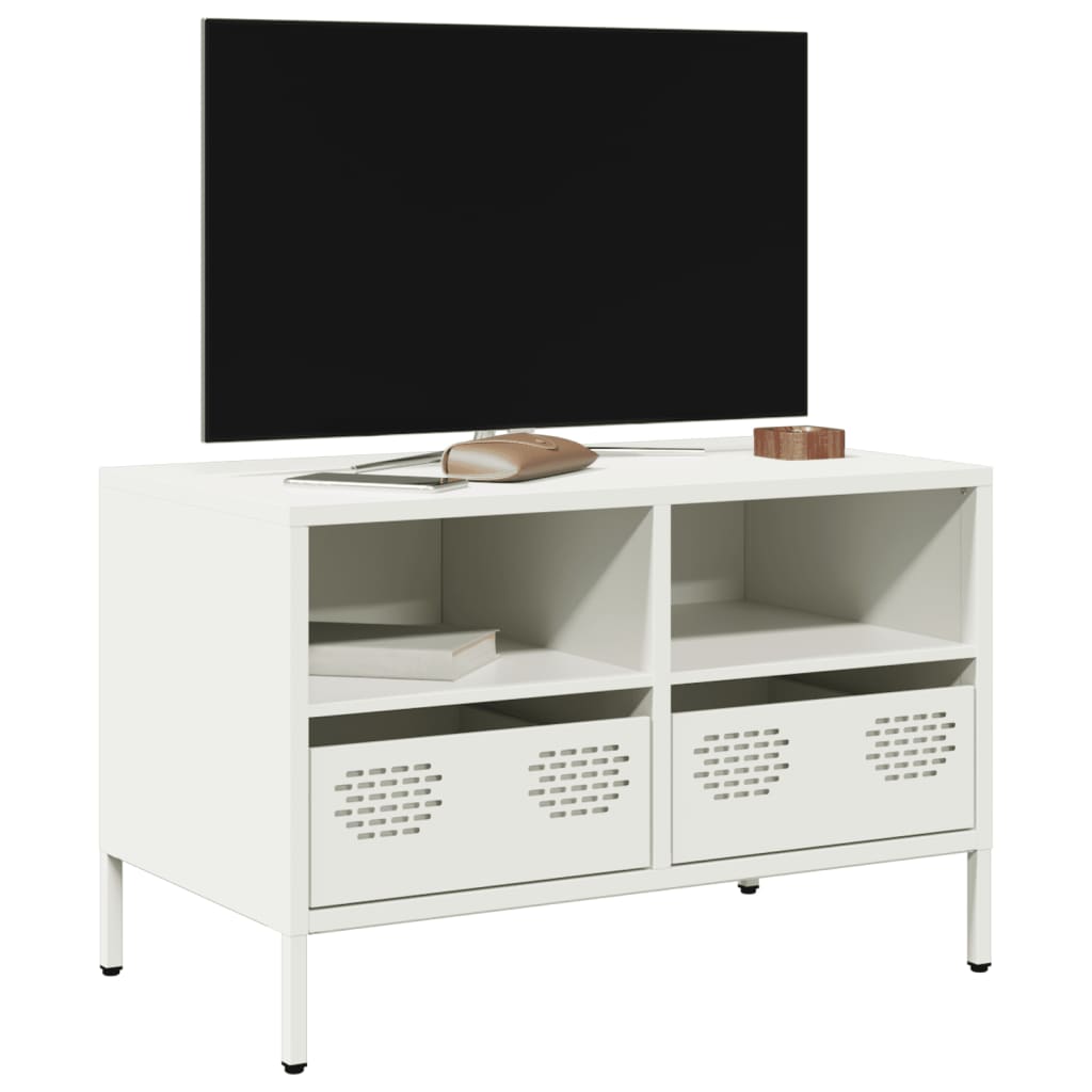 Meuble TV blanc 68x39x43,5 cm acier laminé à froid - XIOS