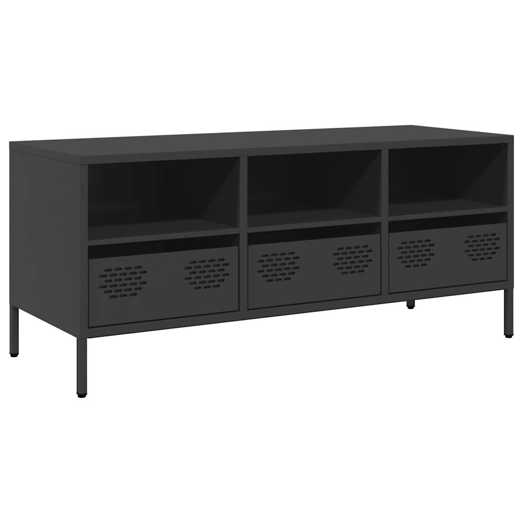 Meuble TV noir 101,5x39x43,5 cm acier laminé à froid - XIOS
