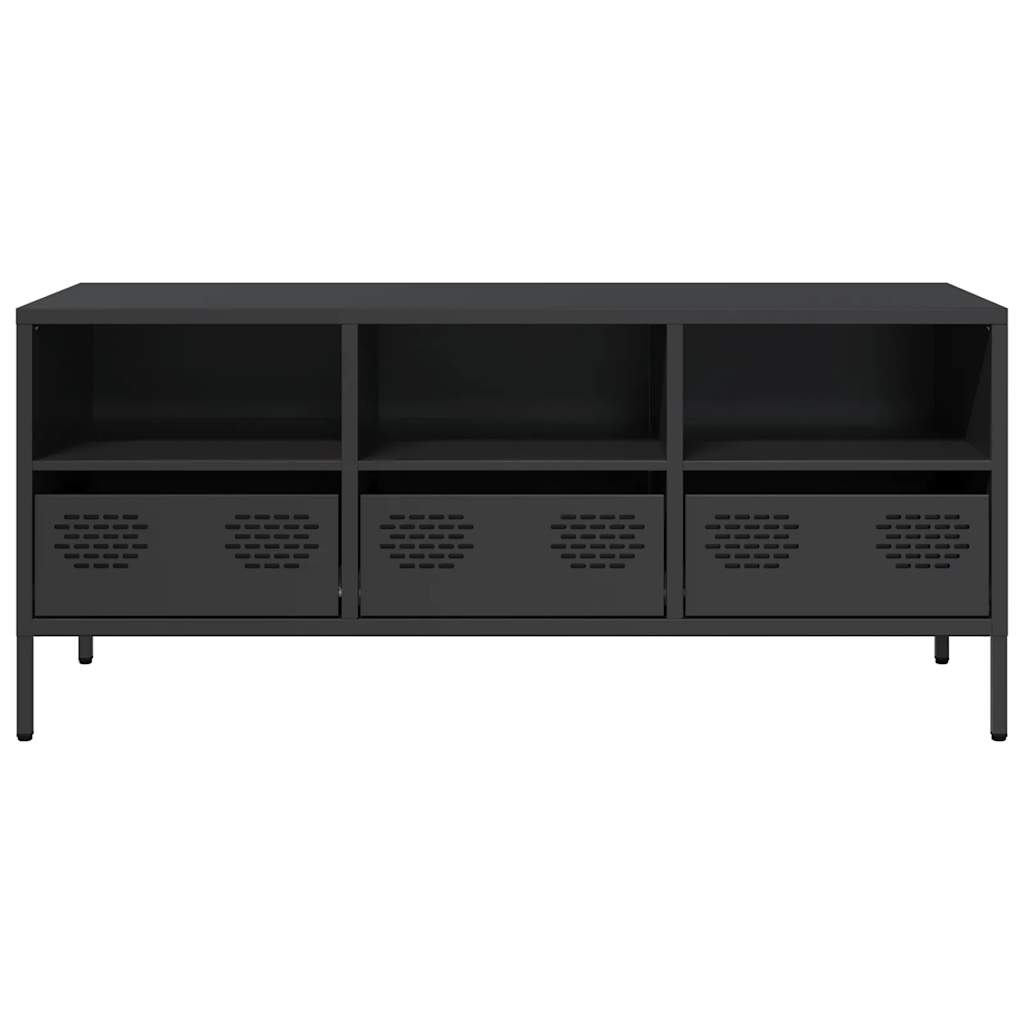 Meuble TV noir 101,5x39x43,5 cm acier laminé à froid - XIOS