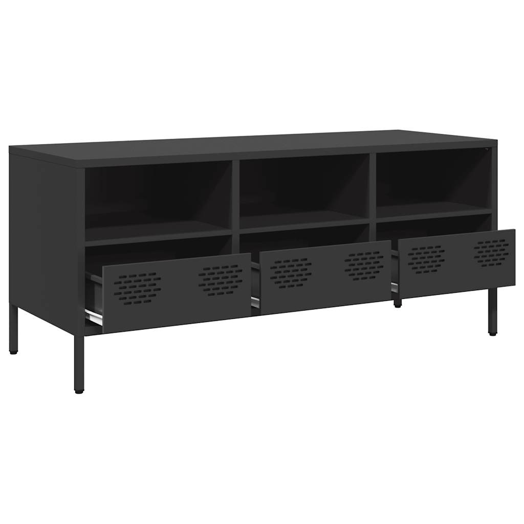 Meuble TV noir 101,5x39x43,5 cm acier laminé à froid - XIOS