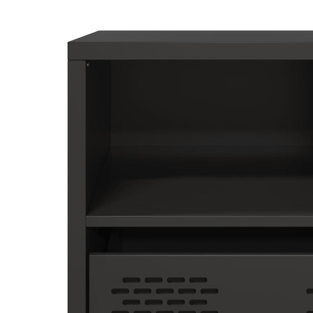 Meuble TV noir 101,5x39x43,5 cm acier laminé à froid - XIOS