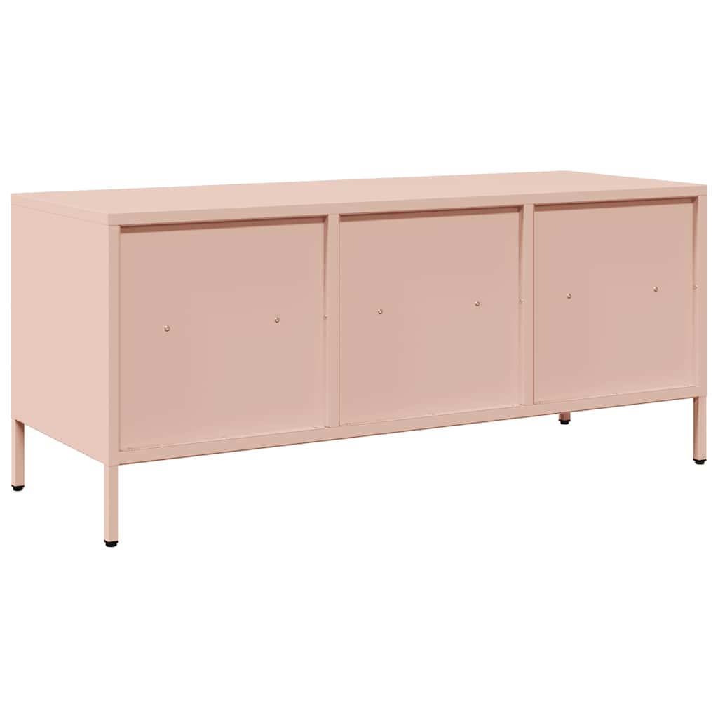 Meuble TV rose 101,5x39x43,5 cm acier laminé à froid - XIOS