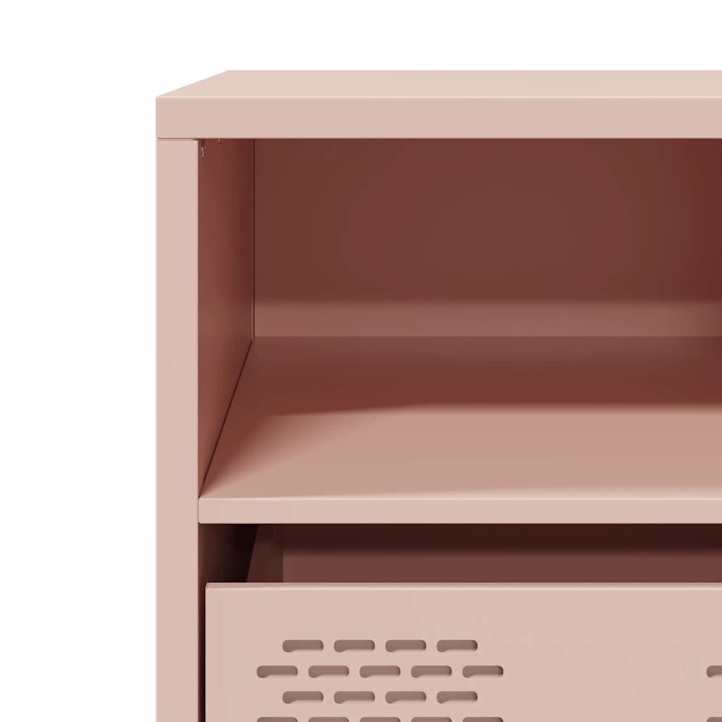 Meuble TV rose 101,5x39x43,5 cm acier laminé à froid - XIOS