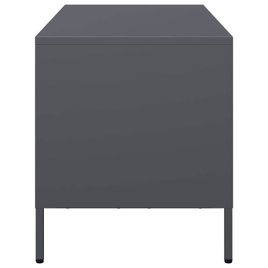 Meuble TV anthracite 101,5x39x43,5 cm acier laminé à froid - XIOS