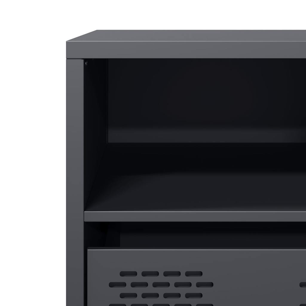 Meuble TV anthracite 101,5x39x43,5 cm acier laminé à froid - XIOS