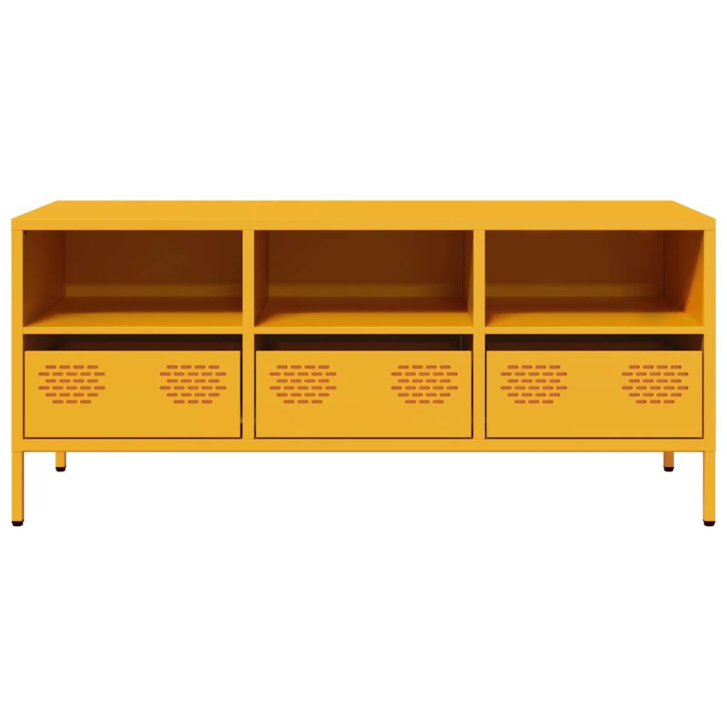 Meuble TV jaune moutarde 101,5x39x43,5 cm acier laminé à froid - XIOS