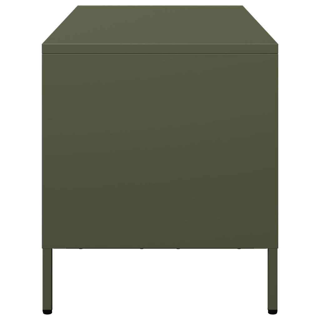 Meuble TV vert olive 101,5x39x43,5 cm acier laminé à froid - XIOS