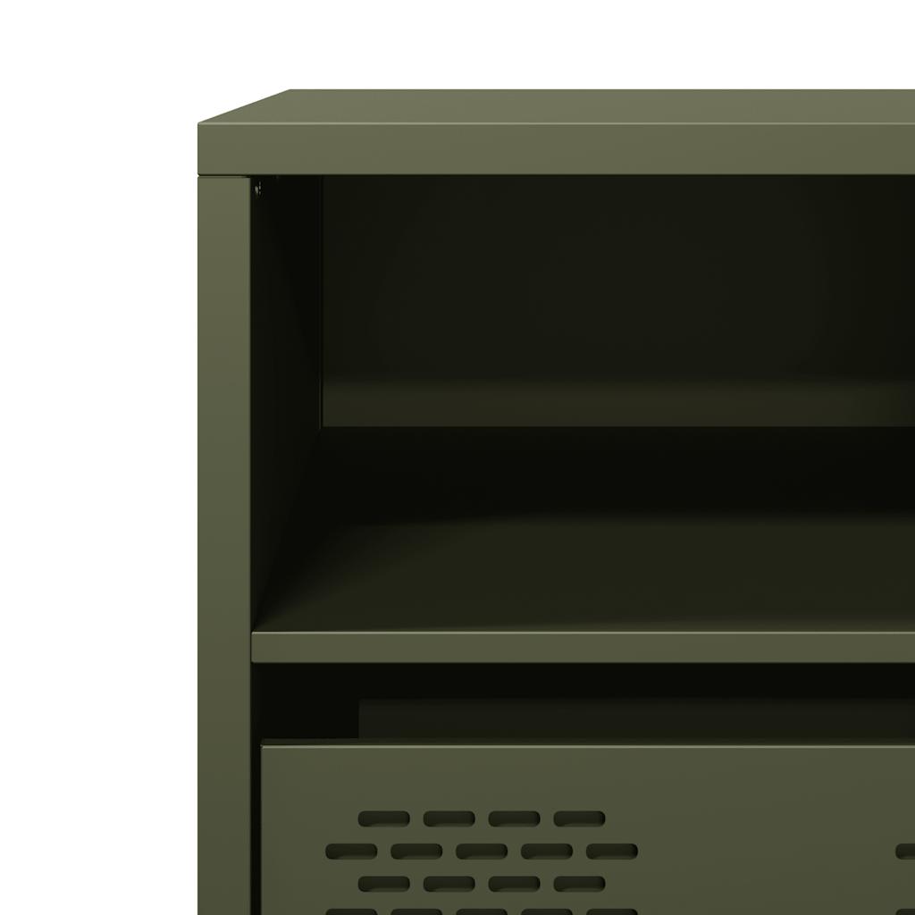 Meuble TV vert olive 101,5x39x43,5 cm acier laminé à froid - XIOS