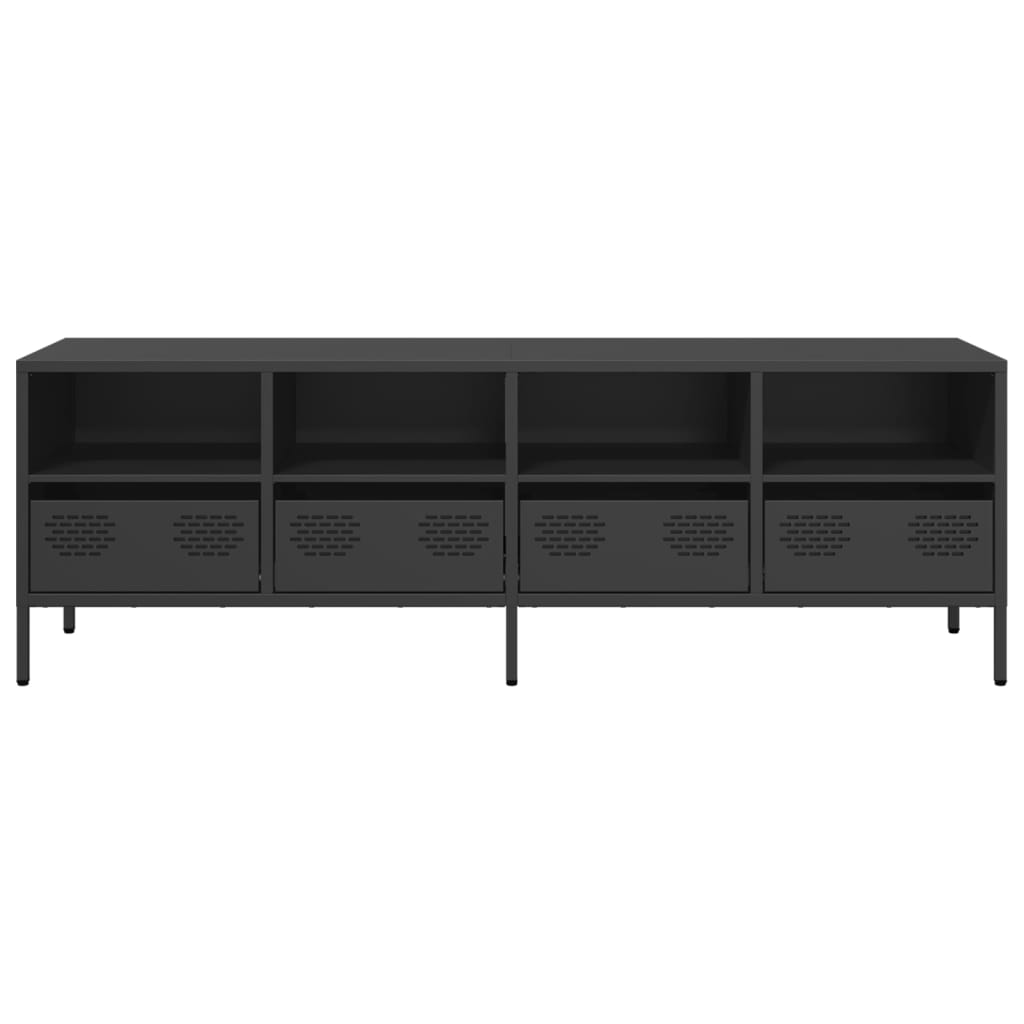 Meuble TV noir 135x39x43,5 cm acier laminé à froid - XIOS