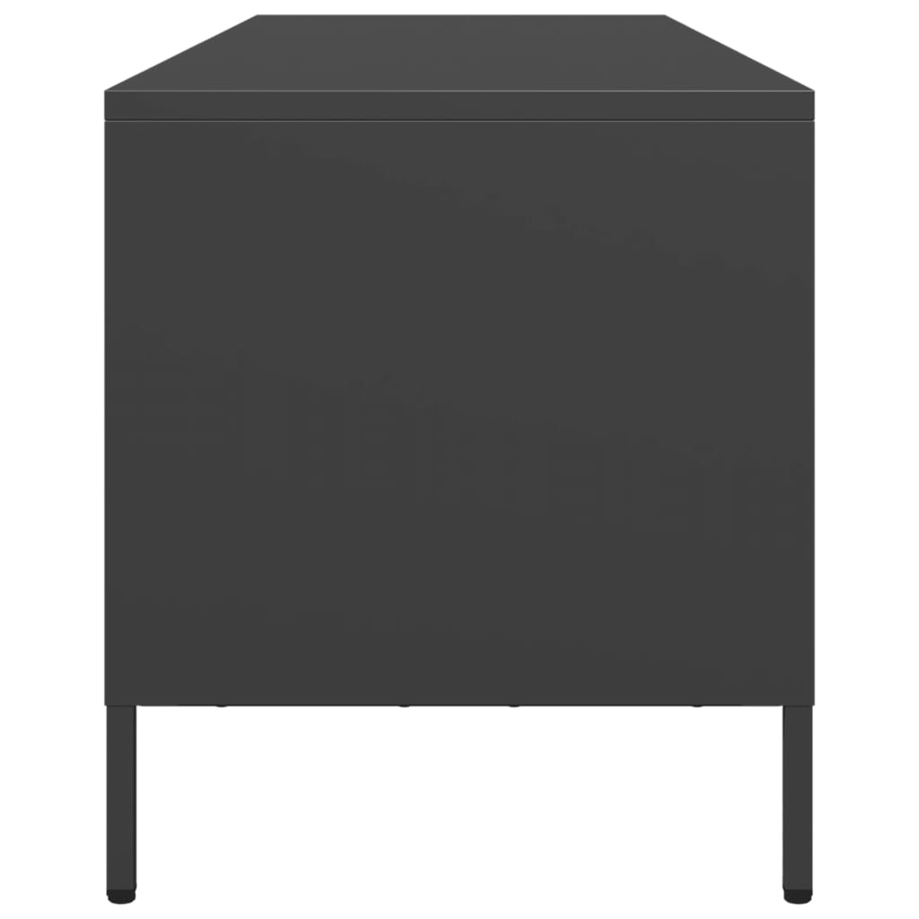 Meuble TV noir 135x39x43,5 cm acier laminé à froid - XIOS