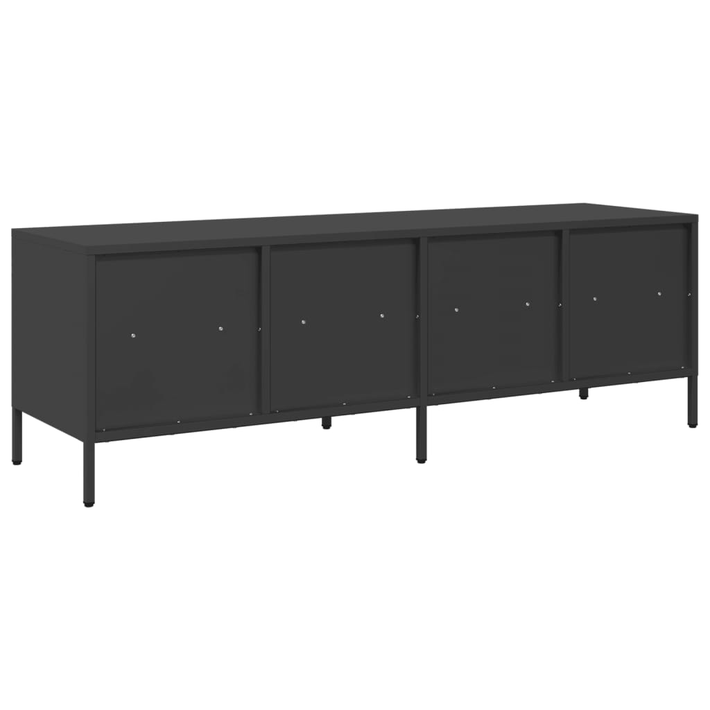 Meuble TV noir 135x39x43,5 cm acier laminé à froid - XIOS
