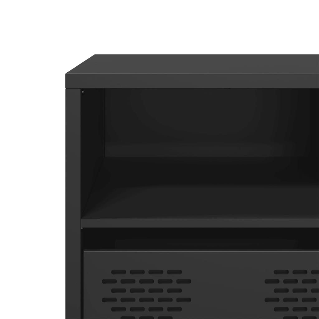 Meuble TV noir 135x39x43,5 cm acier laminé à froid - XIOS