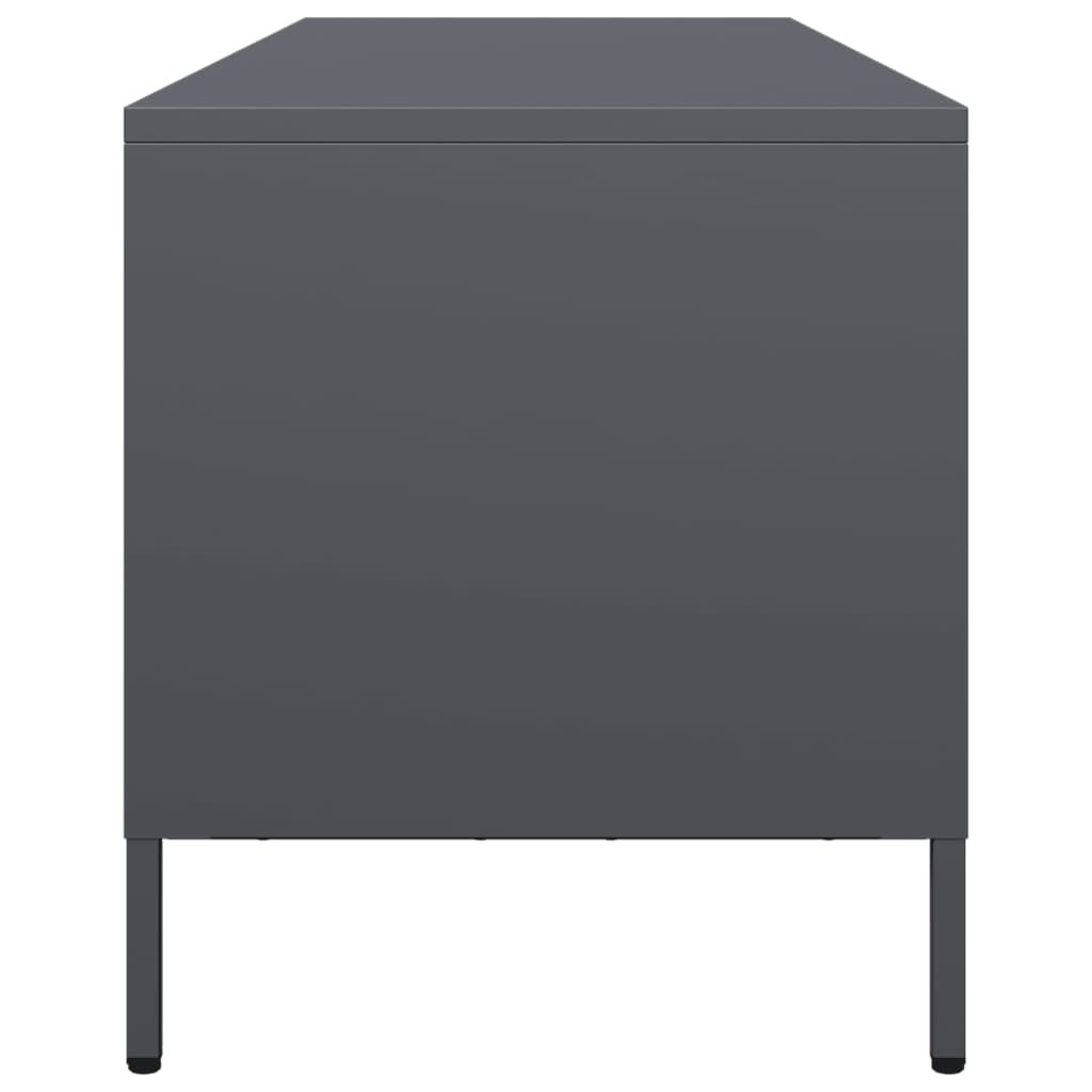 Meuble TV anthracite 135x39x43,5 cm acier laminé à froid - XIOS
