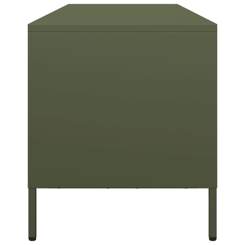 Meuble TV vert olive 135x39x43,5 cm acier laminé à froid - XIOS