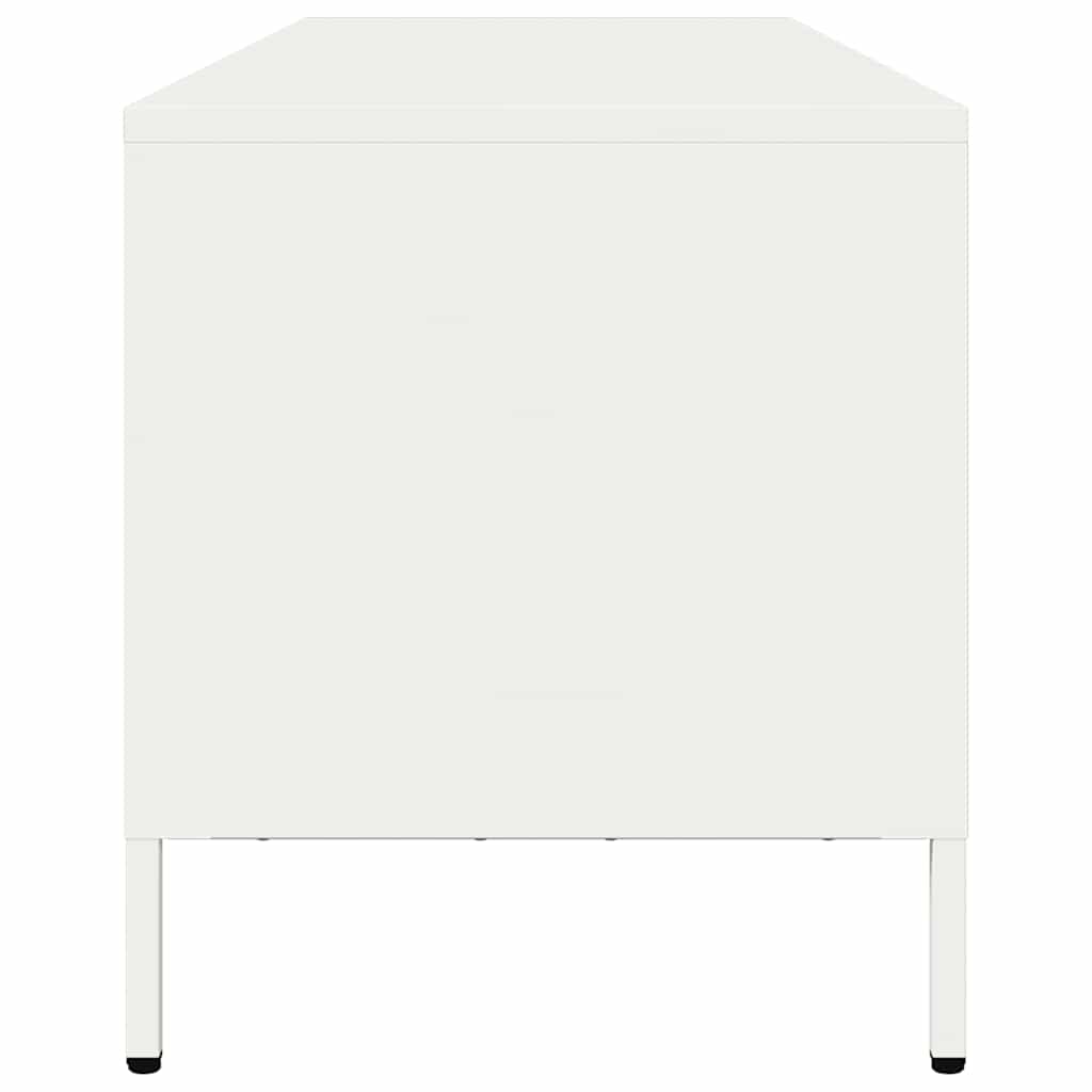 Meuble TV blanc 135x39x43,5 cm acier laminé à froid - XIOS