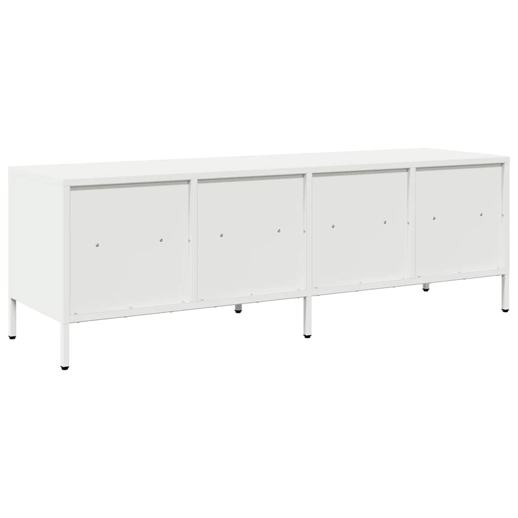 Meuble TV blanc 135x39x43,5 cm acier laminé à froid - XIOS