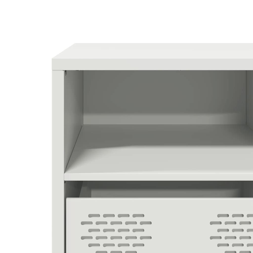 Meuble TV blanc 135x39x43,5 cm acier laminé à froid - XIOS