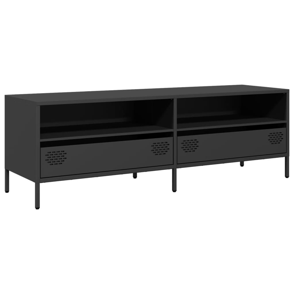 Meuble TV noir 135x39x43,5 cm acier laminé à froid - XIOS