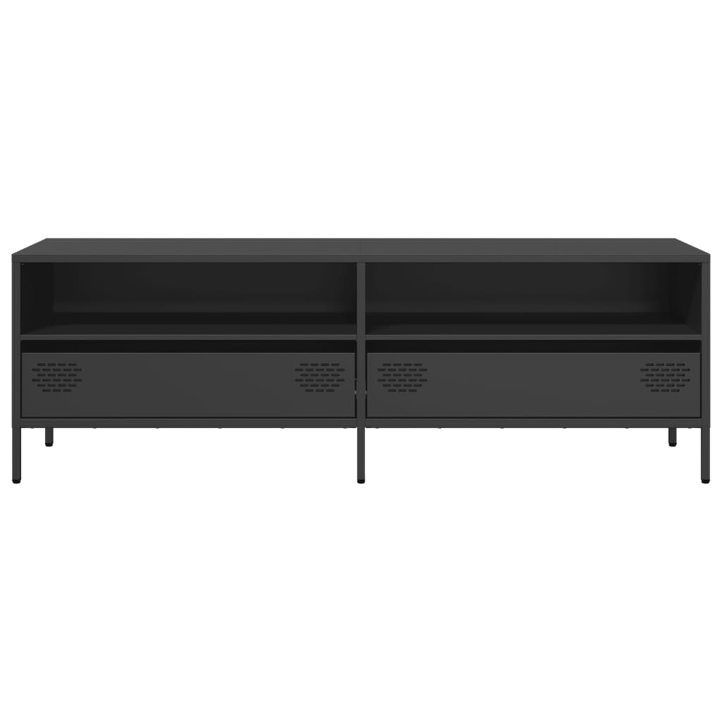 Meuble TV noir 135x39x43,5 cm acier laminé à froid - XIOS