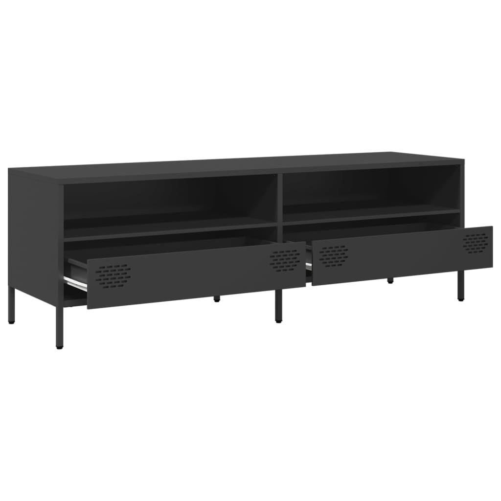 Meuble TV noir 135x39x43,5 cm acier laminé à froid - XIOS