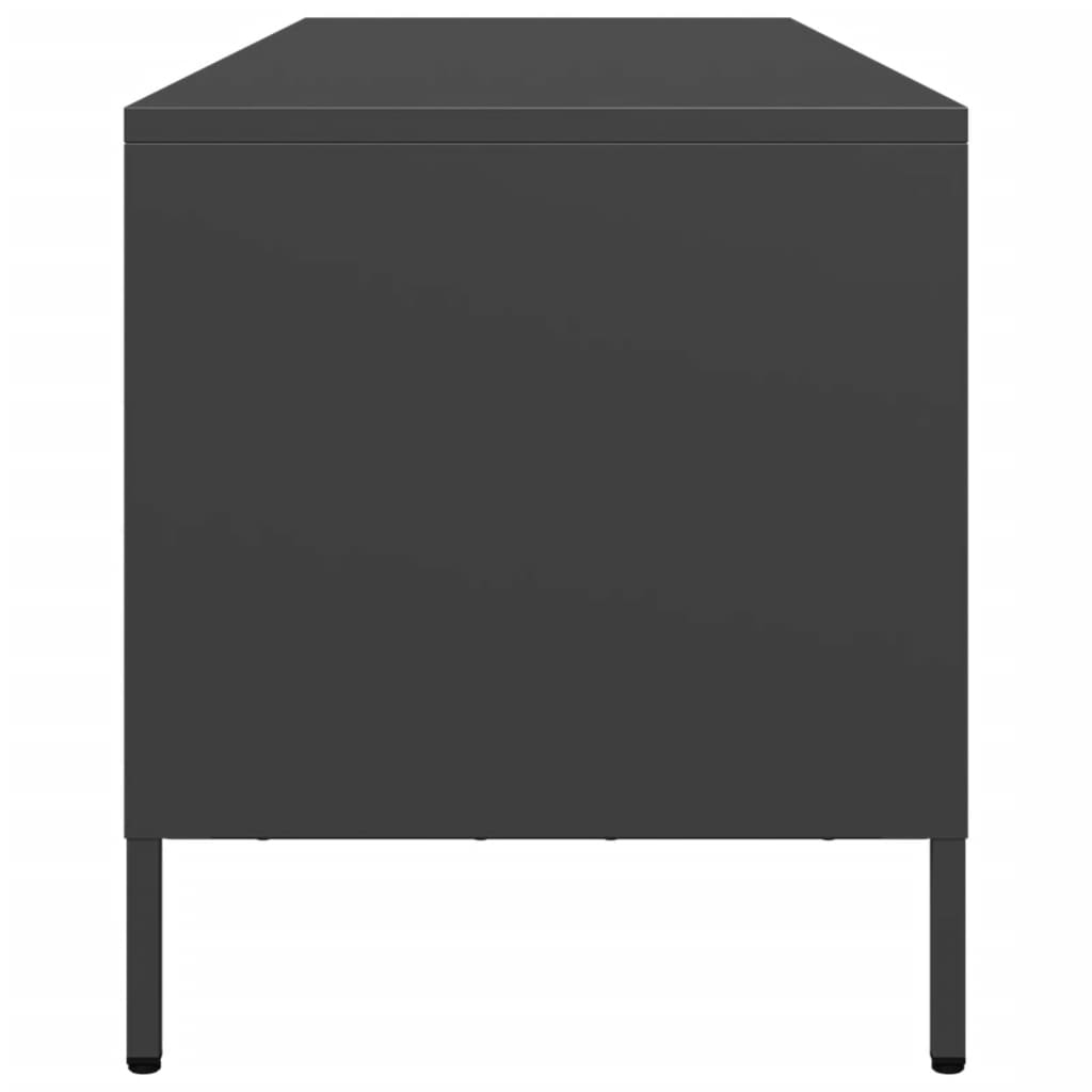 Meuble TV noir 135x39x43,5 cm acier laminé à froid - XIOS