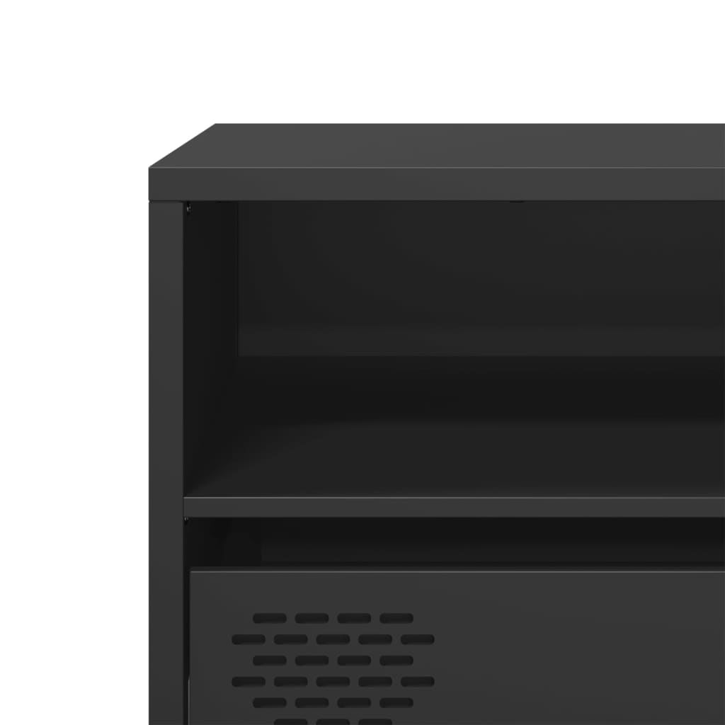 Meuble TV noir 135x39x43,5 cm acier laminé à froid - XIOS