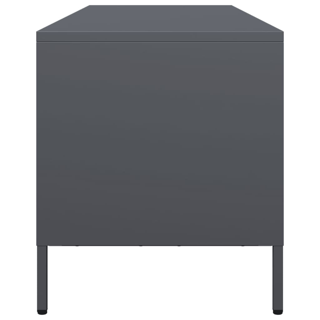 Meuble TV anthracite 135x39x43,5 cm acier laminé à froid - XIOS
