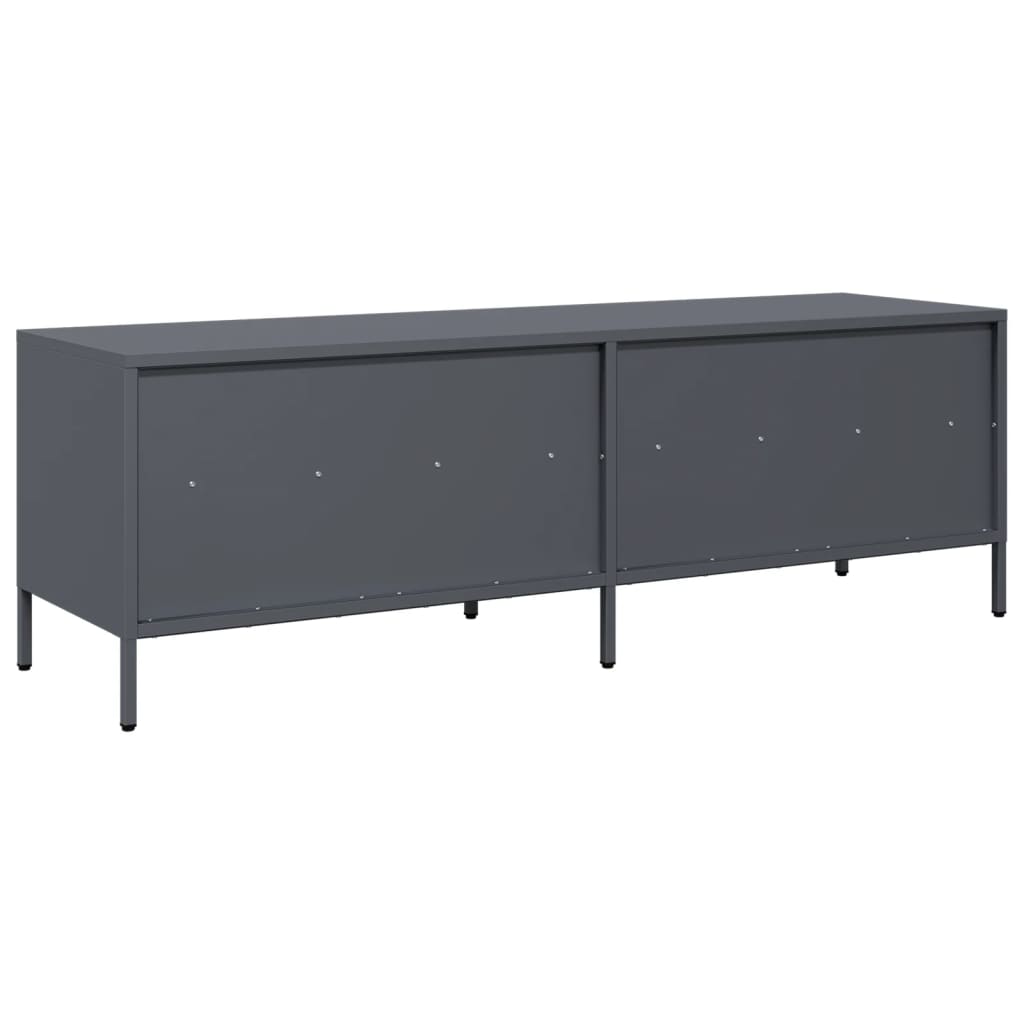 Meuble TV anthracite 135x39x43,5 cm acier laminé à froid - XIOS