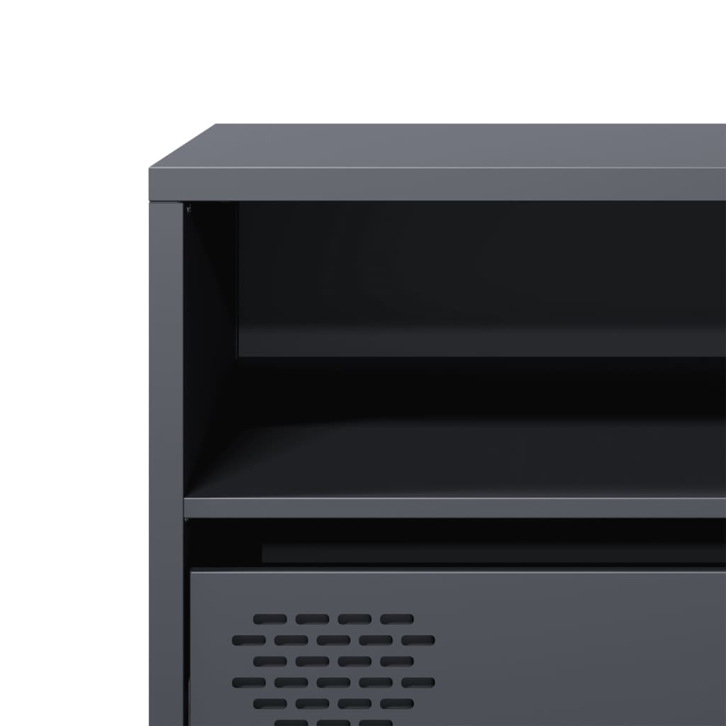 Meuble TV anthracite 135x39x43,5 cm acier laminé à froid - XIOS
