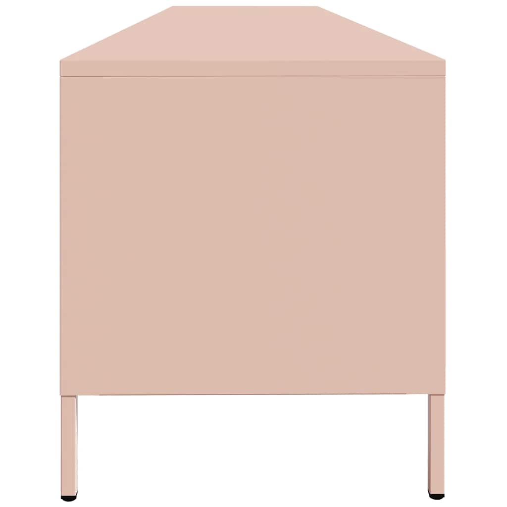 Meuble TV rose 202x39x43,5 cm acier laminé à froid - XIOS