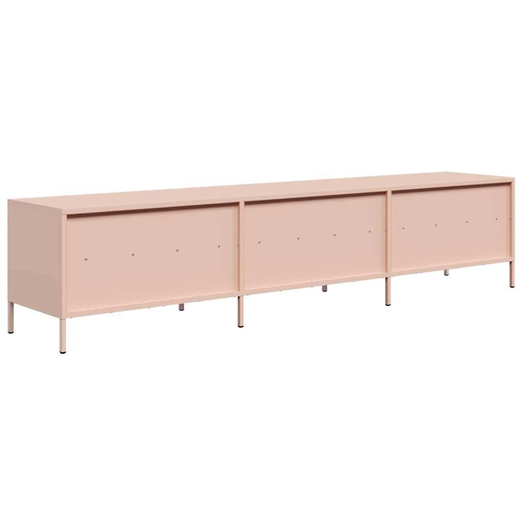 Meuble TV rose 202x39x43,5 cm acier laminé à froid - XIOS