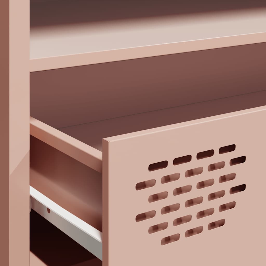 Meuble TV rose 202x39x43,5 cm acier laminé à froid - XIOS
