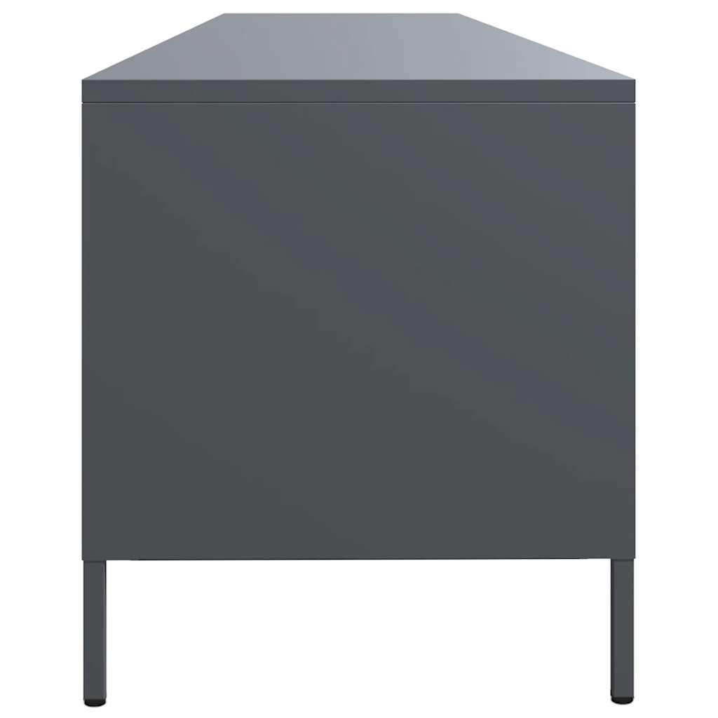 Meuble TV anthracite 202x39x43,5 cm acier laminé à froid - XIOS