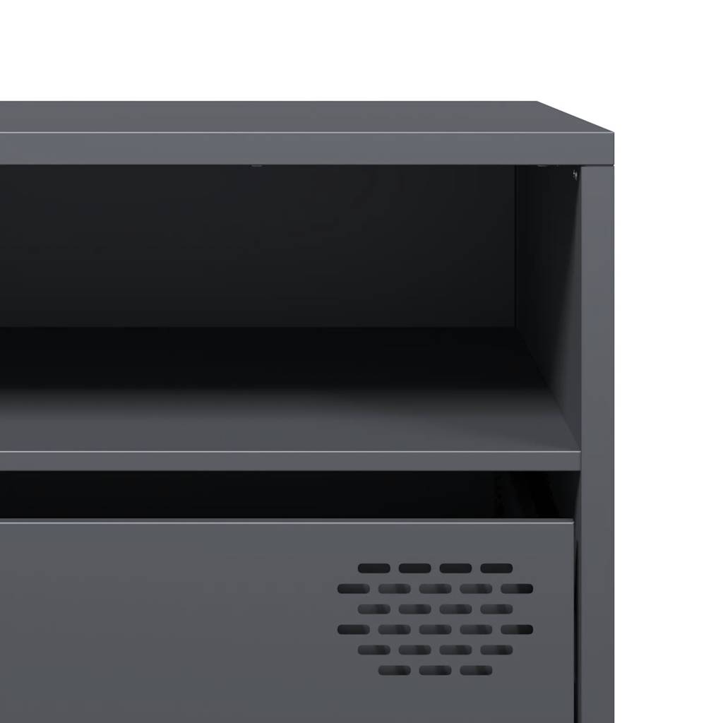Meuble TV anthracite 202x39x43,5 cm acier laminé à froid - XIOS