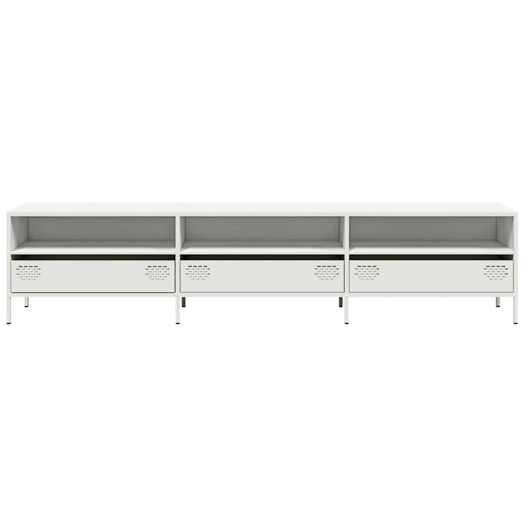 Meuble TV blanc 202x39x43,5 cm acier laminé à froid - XIOS